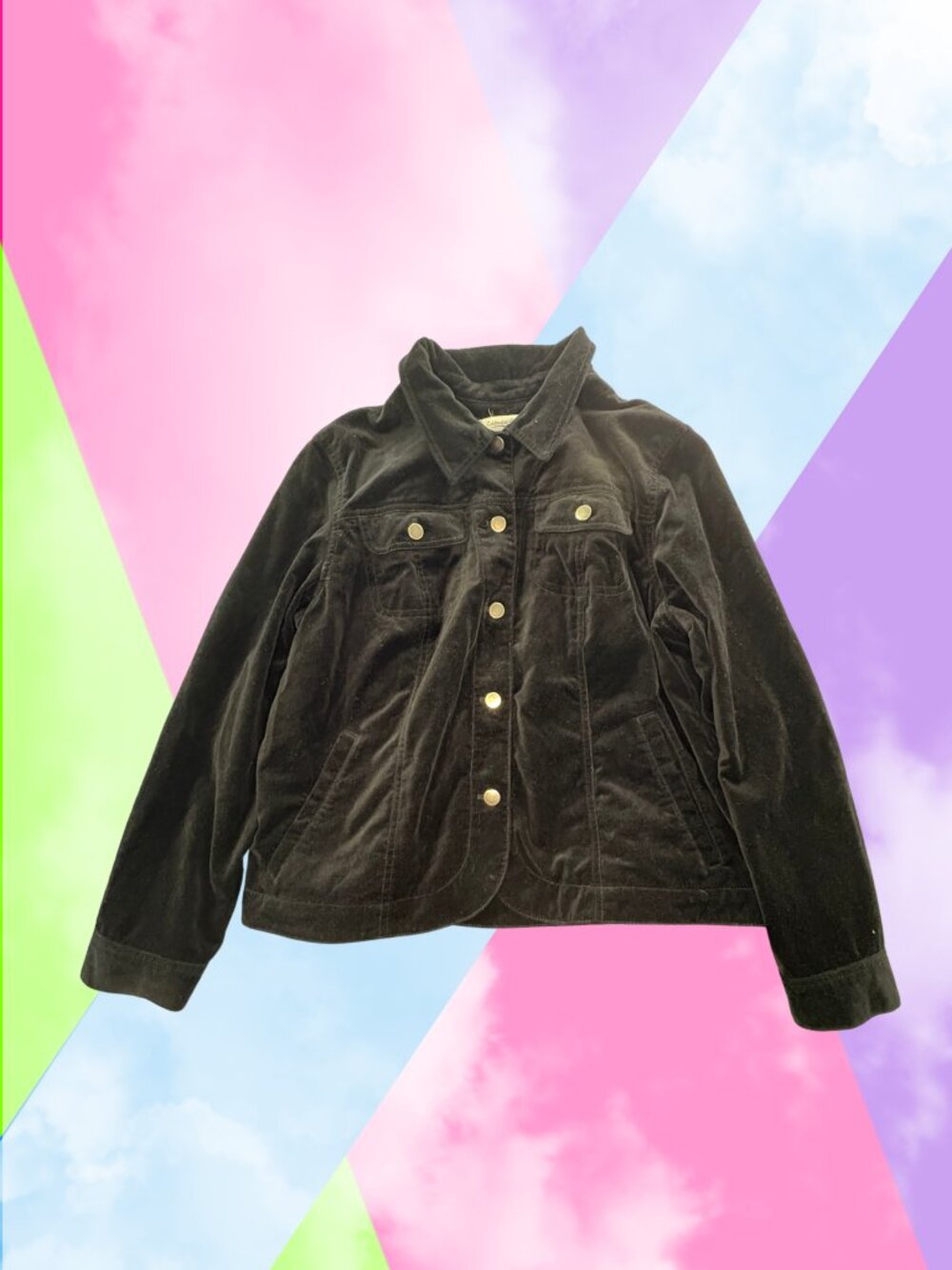 Coldwater Creek 2000s Velvet Trucker Jacket
